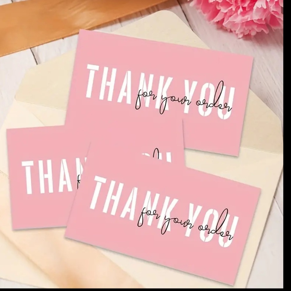 50 Pink Thank You Cards - Picture 3 of 4